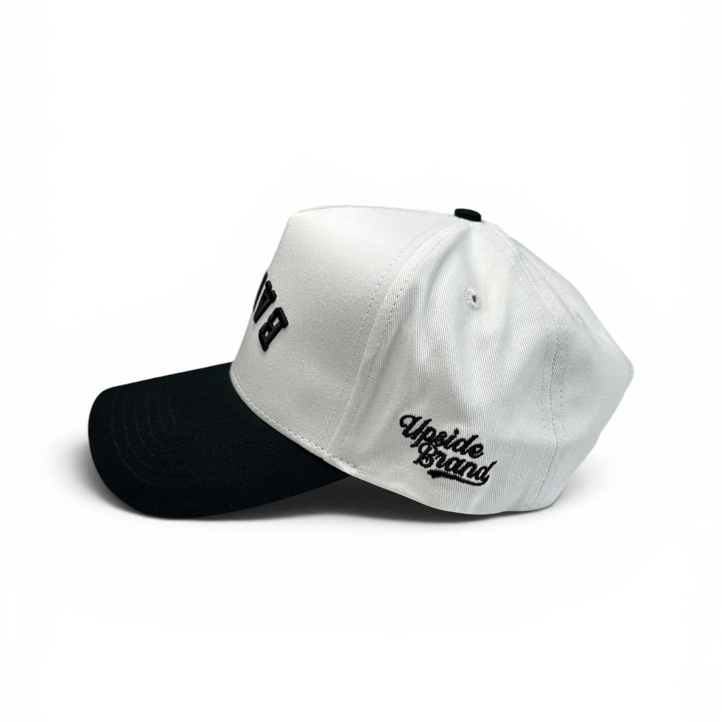Barrie-Hat-Snapback-white-black-Upside-Brand-Side1