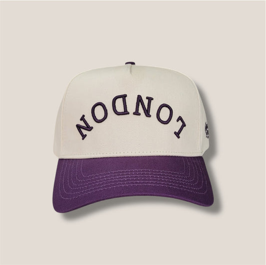 Precurved London Snapback - Off White Purple