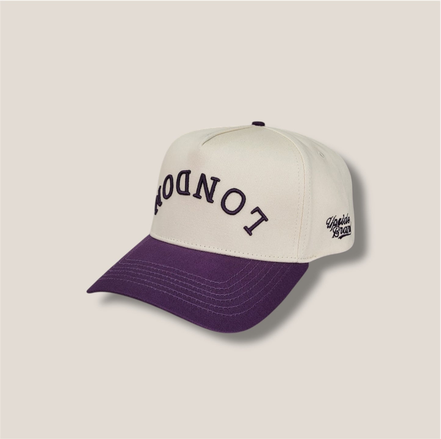 Precurved London Snapback - Off White Purple