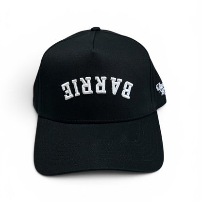 Barrie-Hat-Snapback-white-black-Upside-Brand-Front