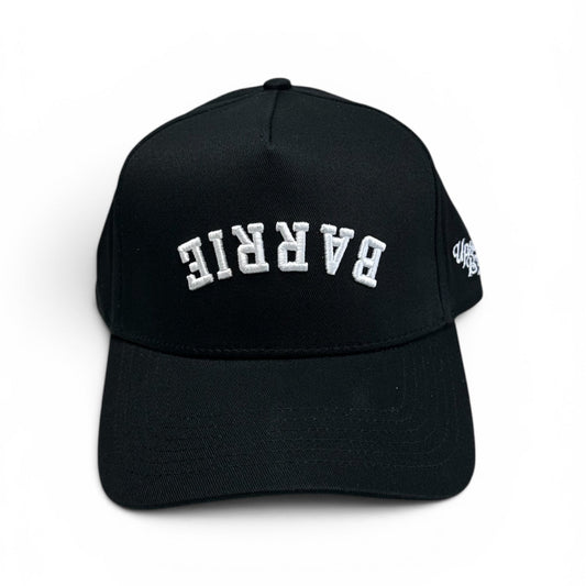 Barrie-Hat-Snapback-white-black-Upside-Brand-Front