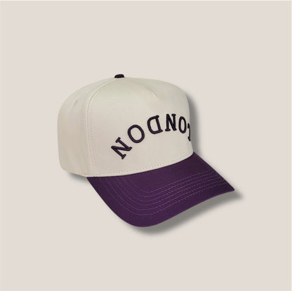 Precurved London Snapback - Off White Purple