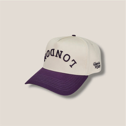 Precurved London Snapback - Off White Purple