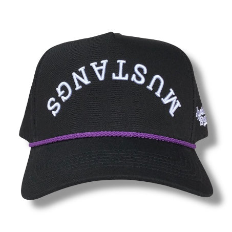 Precurved Mustangs Snapback - Black w/ Rope