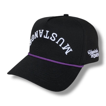 Precurved Mustangs Snapback - Black w/ Rope