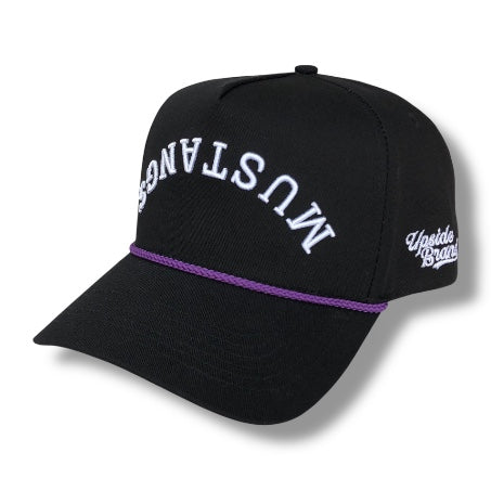 Precurved Mustangs Snapback - Black w/ Rope