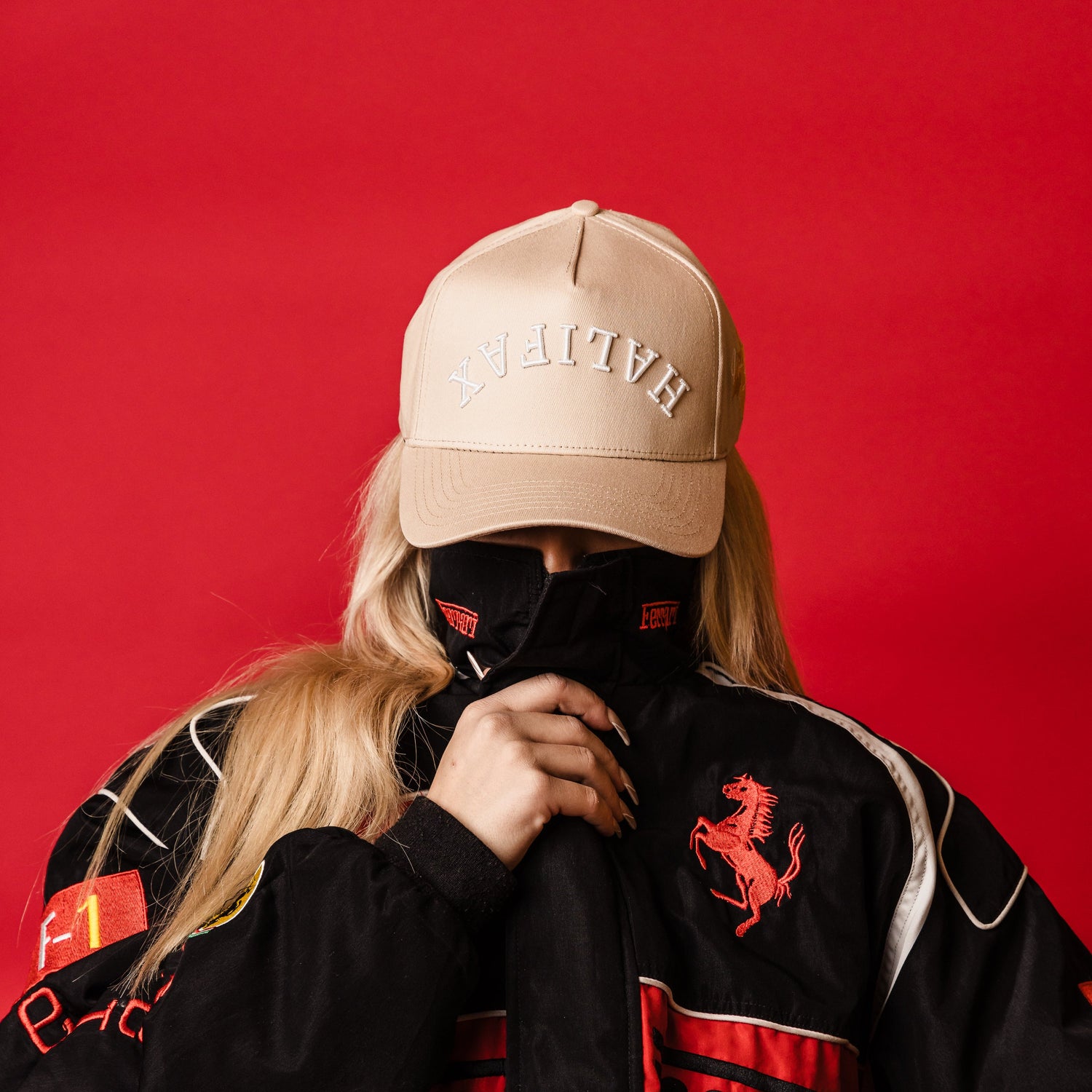 Tan-Halifax-Snapback-Hat-Model